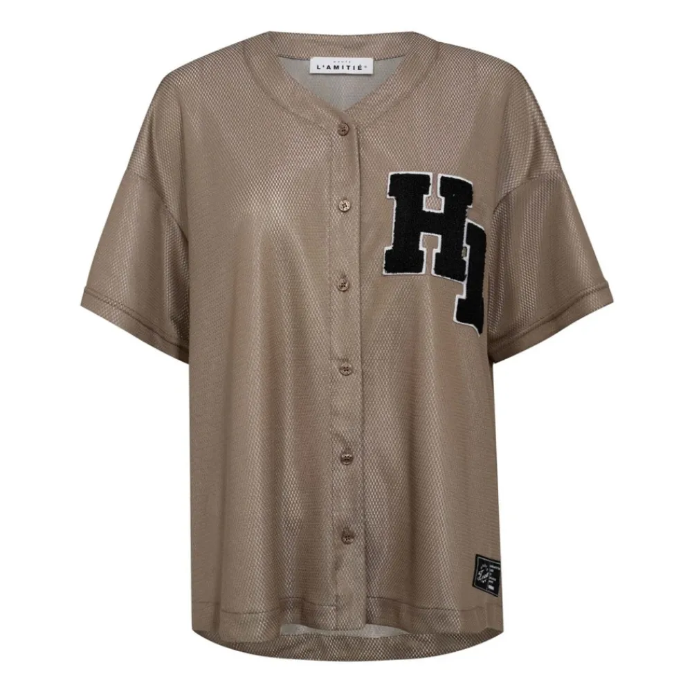 DAMES Haute L'Amitié Court Tee Top Walnoot