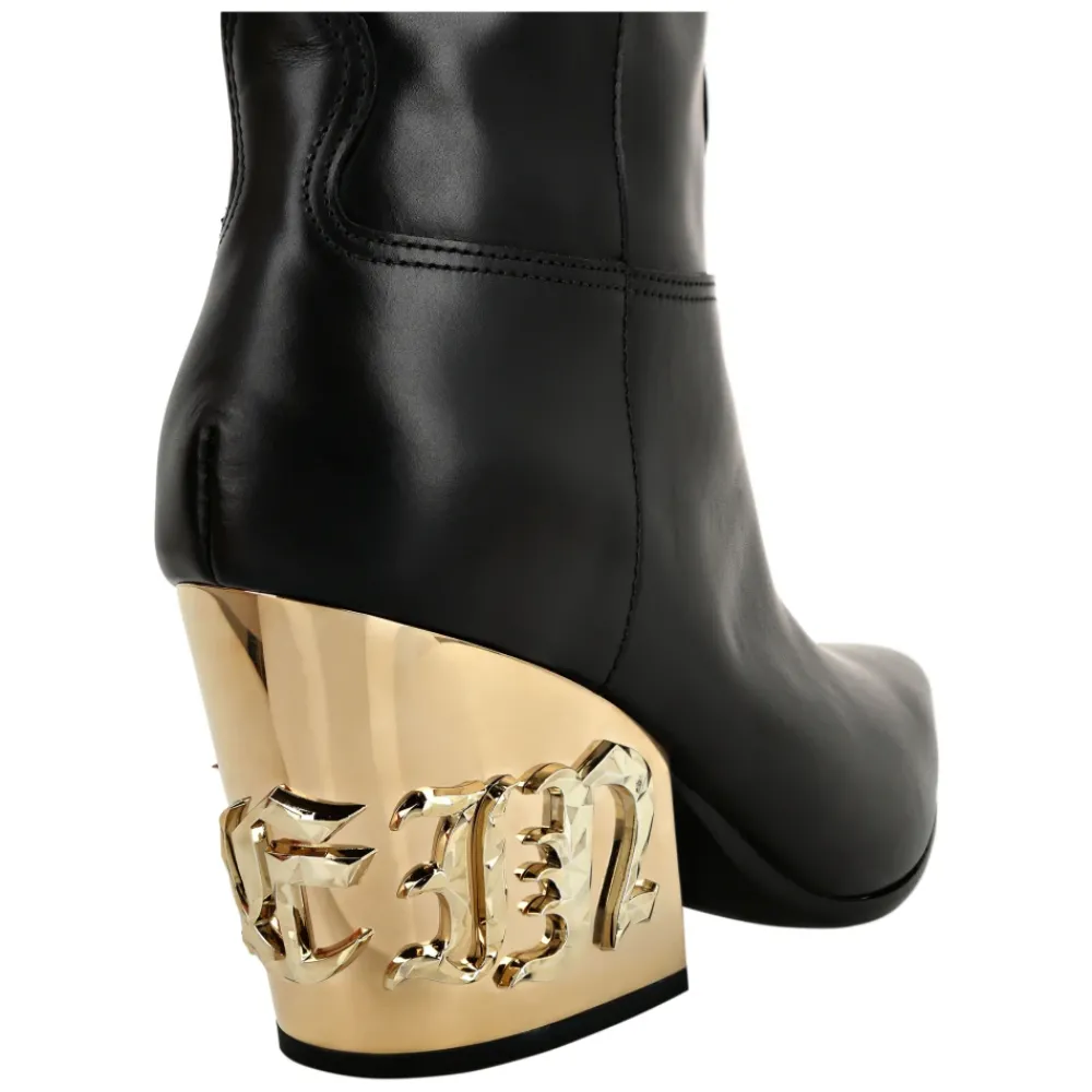 DAMES Philipp Plein Cowboy Mid-Heel Laarzen Gothic Plein