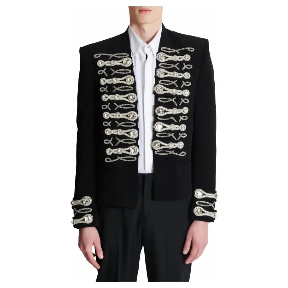 Heren Balmain Crepe spencer jasje met geborduurde frogging