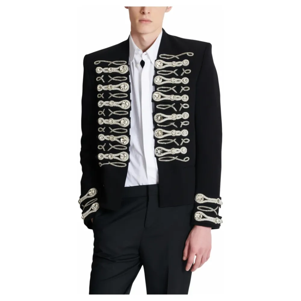 Heren Balmain Crepe spencer jasje met geborduurde frogging