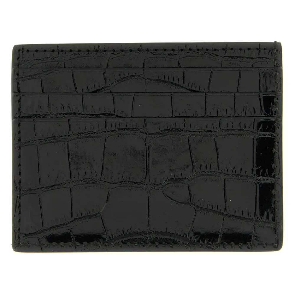 Heren Tom Ford Portefeuilles^Crocodile Leather Card Holder