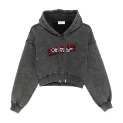 DAMES Off White Cropped Logo Sweatshirt