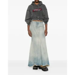 DAMES Off White Cropped Logo Sweatshirt