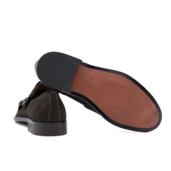 Heren Antica Cuoieria 23070-C-VS3.EBONY Double-buckle Loafer