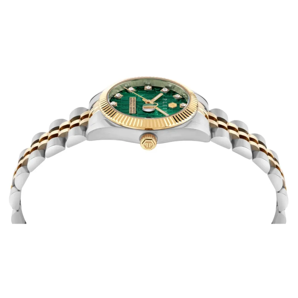 DAMES Philipp Plein Dameshorloge Datum Superlatief Bicolor/groen