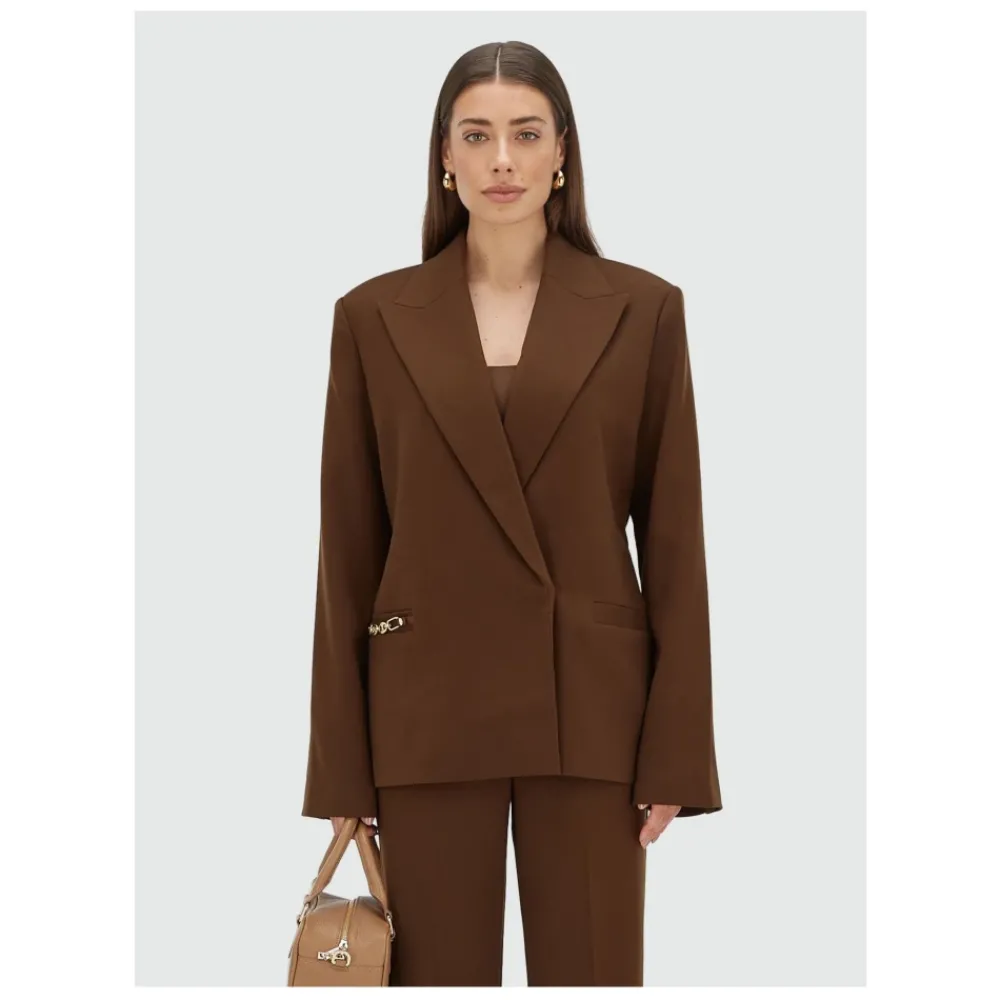 DAMES Josh V Deacon Donker Leren Jas