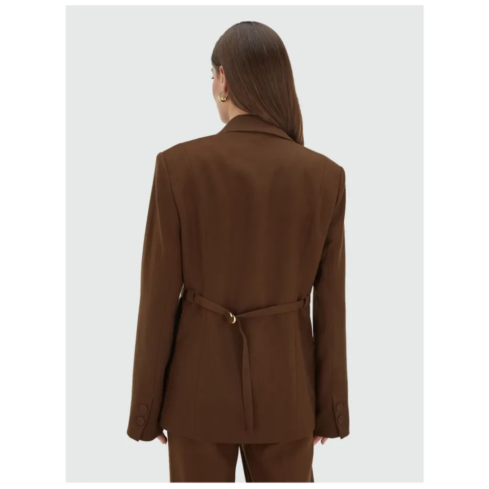 DAMES Josh V Deacon Donker Leren Jas