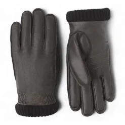 Heren Hestra Deerskin Primaloft Rib Handschoenen, Donker