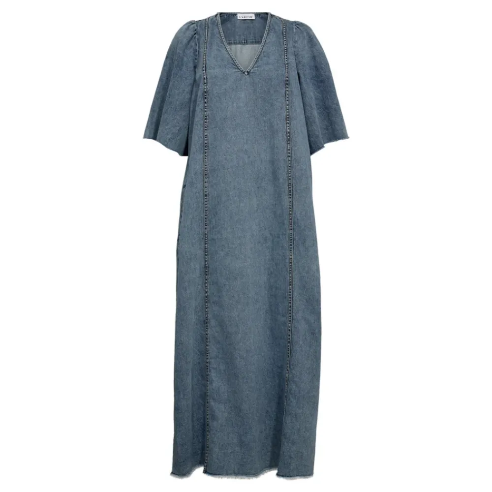 DAMES Haute L'Amitié Jurken^Denim Raw Hem Jurk