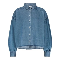 DAMES By-Bar Blouses^Denim Blouse met Lange Mouwen