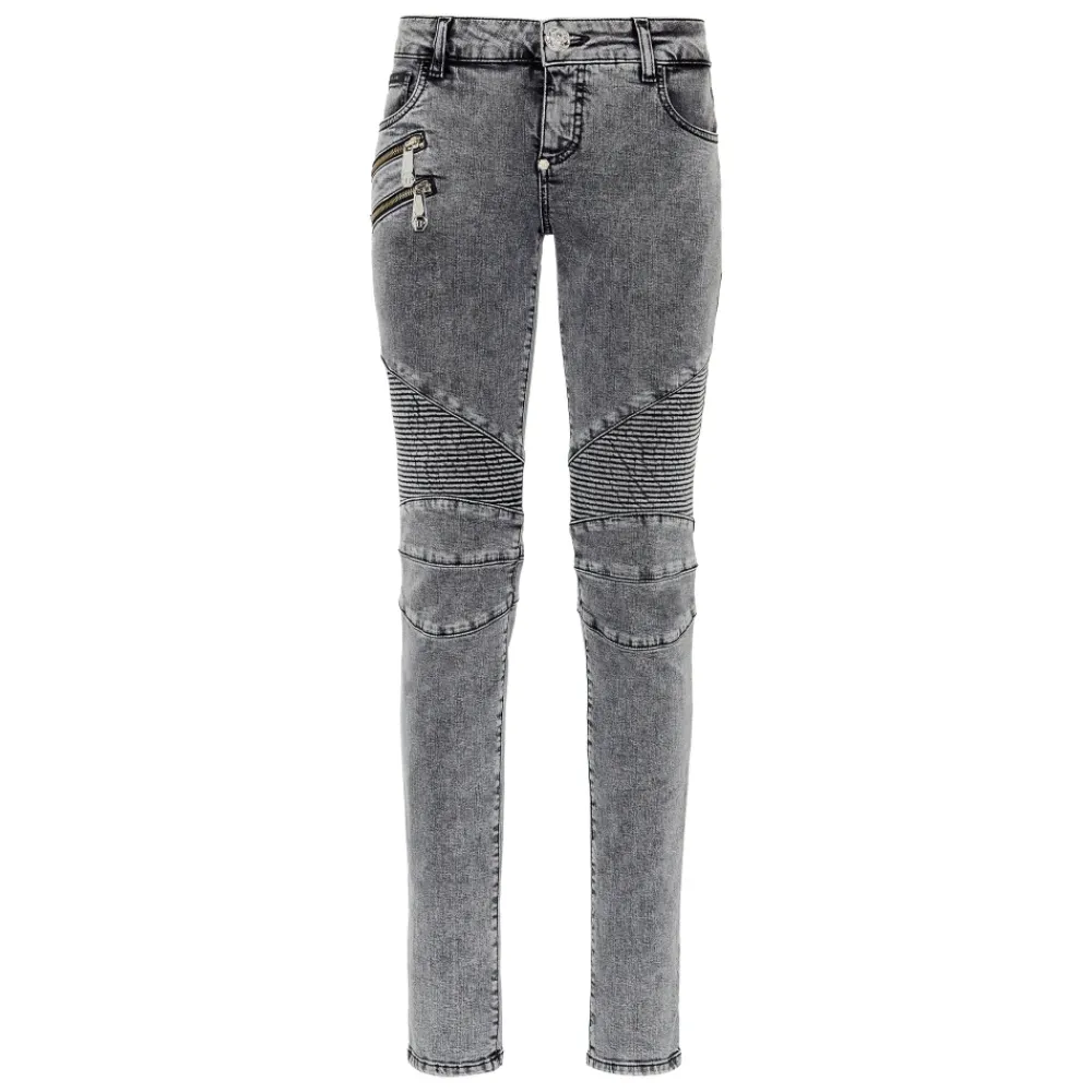 DAMES Philipp Plein Denim Broek Lage Taille Biker