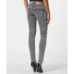 DAMES Philipp Plein Denim Broek Lage Taille Biker