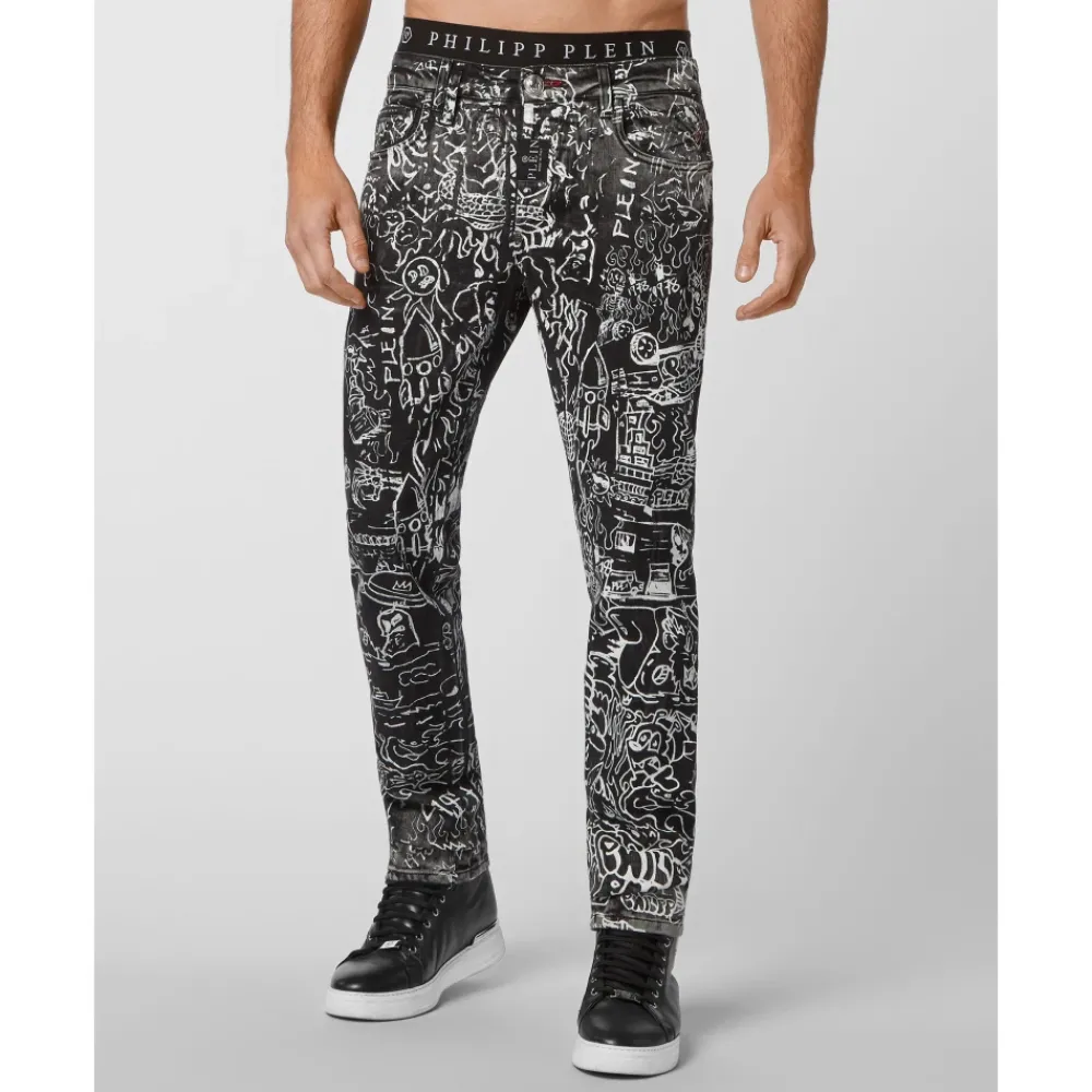 Heren Philipp Plein Jeans^Denim Broek Super Straight Cut