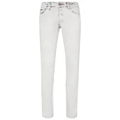 Heren Philipp Plein Jeans^Denim Broek Super Straight Cut Skull&Bones