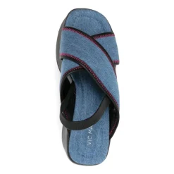 DAMES Vic Matié Denim Crossover Strap Platform Sandalen