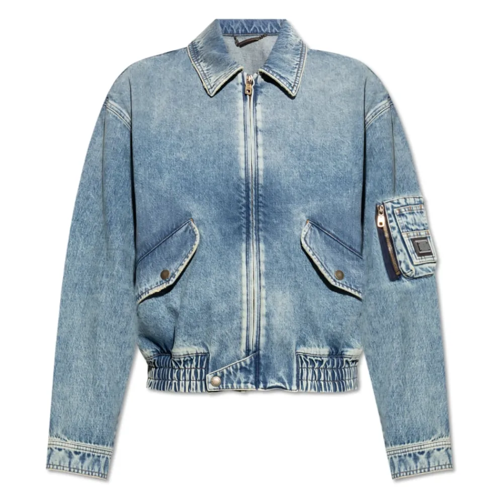 Heren Dolce & Gabbana Denim Jack met een Vintage Effect