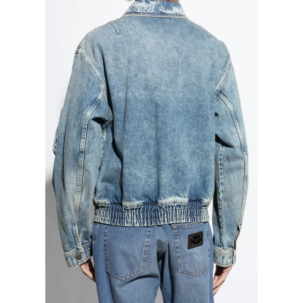 Heren Dolce & Gabbana Denim Jack met een Vintage Effect
