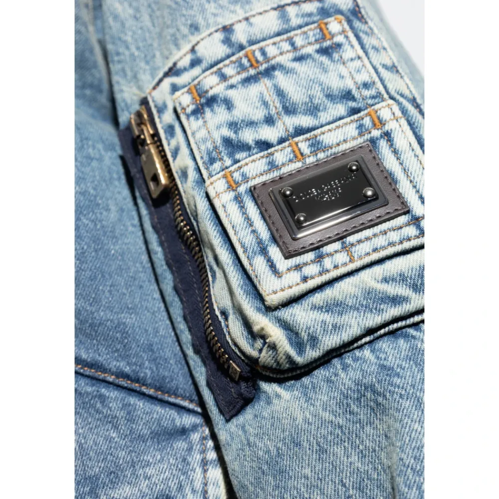 Heren Dolce & Gabbana Denim Jack met een Vintage Effect