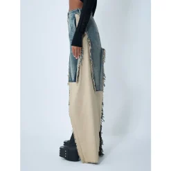 DAMES Rick Owens Rokken^Denim Maxi Rok met Beschadigingen
