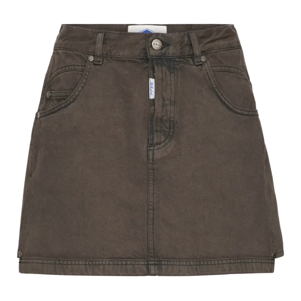 DAMES Ball Rokken^Denim Mini Rok Koffieboon