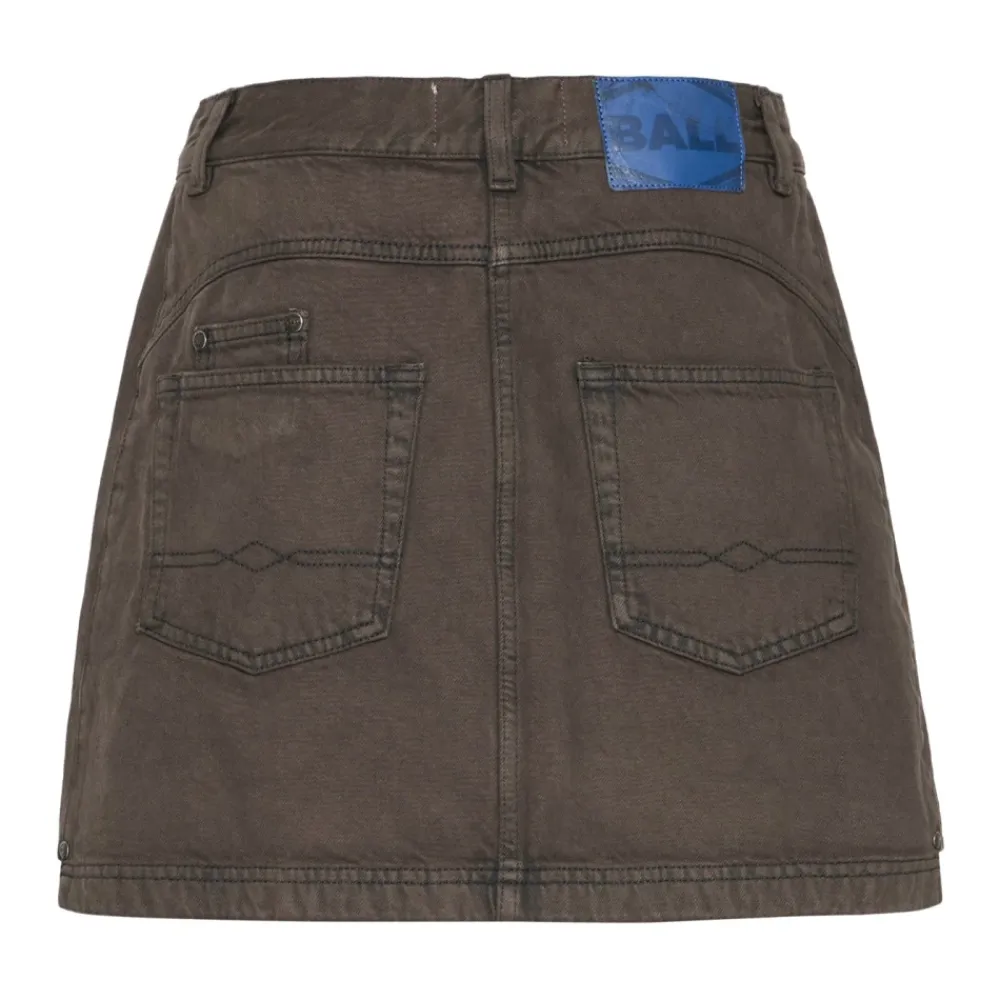 DAMES Ball Rokken^Denim Mini Rok Koffieboon