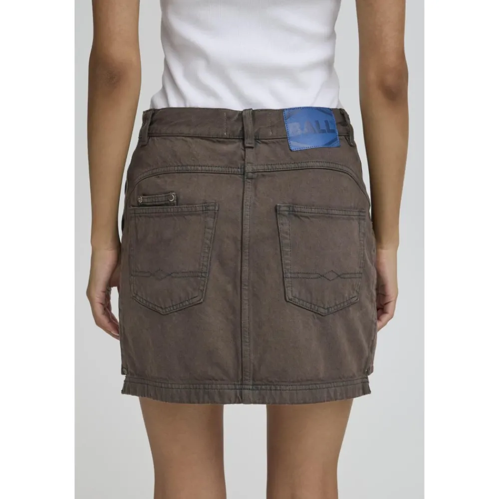 DAMES Ball Rokken^Denim Mini Rok Koffieboon