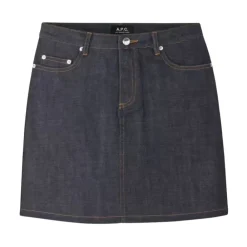 DAMES A.P.C. Denim Mini Rok met Indigo Bies