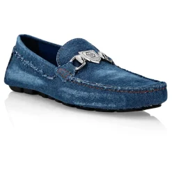Heren Philipp Plein Instappers & Slip Ons^Denim Moccasin