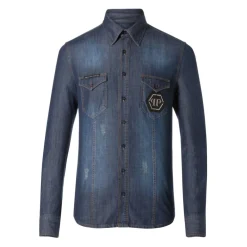 Heren Philipp Plein Denim Overhemd - Fitted