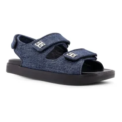 DAMES Givenchy Denim Platte Sandalen met Klittenbandsluiting