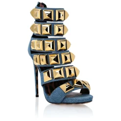 DAMES Philipp Plein Sandalen^Denim Sandalen Hoge Hakken Studs