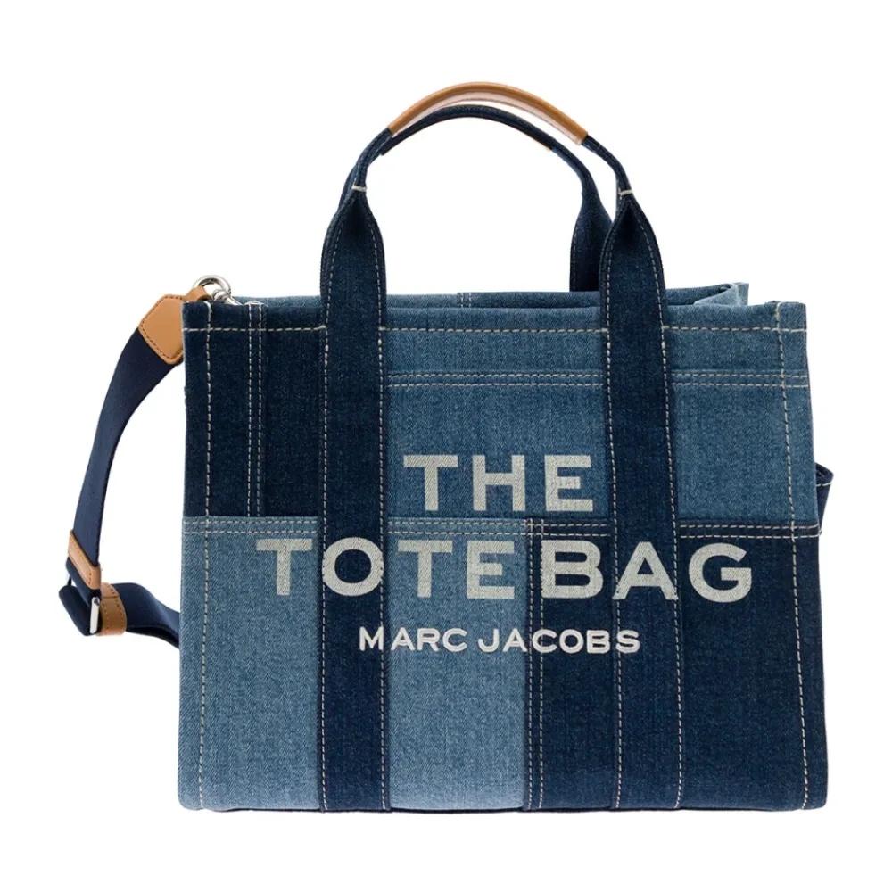 DAMES Marc Jacobs Shoppers^Denim Tote Tas met Logo Print