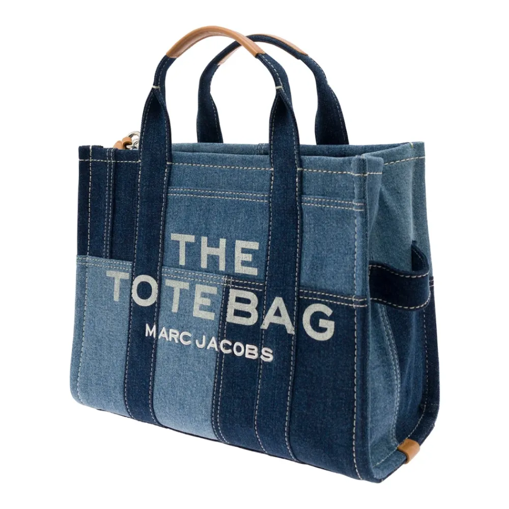 DAMES Marc Jacobs Shoppers^Denim Tote Tas met Logo Print