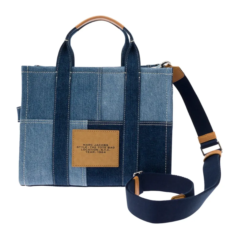 DAMES Marc Jacobs Shoppers^Denim Tote Tas met Logo Print