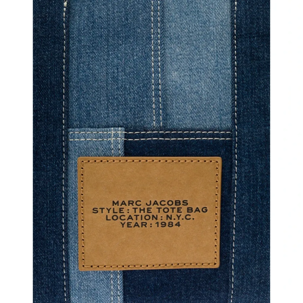 DAMES Marc Jacobs Shoppers^Denim Tote Tas met Logo Print