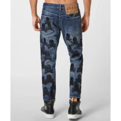 Heren Philipp Plein Denim Trousers Detroit Fit Skull