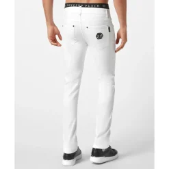 Heren Philipp Plein Denim Trousers Super Fit Hexagon