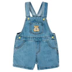 Moschino Denim Tuinbroek met Teddy Bear Patch