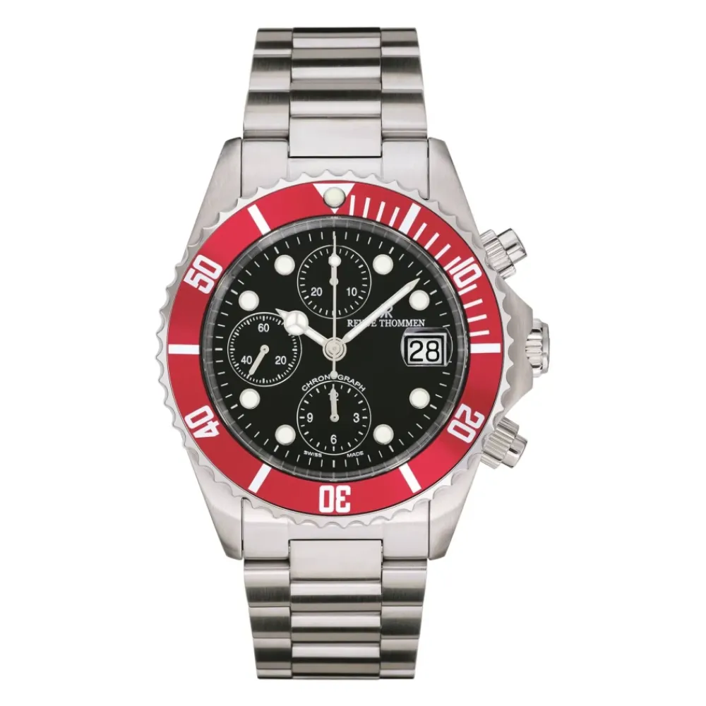 Heren Revue Thommen Diver Chrono Automatic in Zwart-Rood