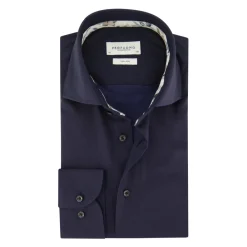 Heren Profuomo Donker zakelijk overhemd slim fit