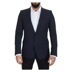 Heren Dolce & Gabbana Donkere Wol Single Breasted Blazer