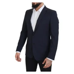 Heren Dolce & Gabbana Donkere Wol Single Breasted Blazer