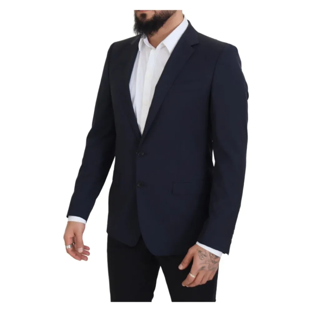 Heren Dolce & Gabbana Donkere Wol Single Breasted Blazer