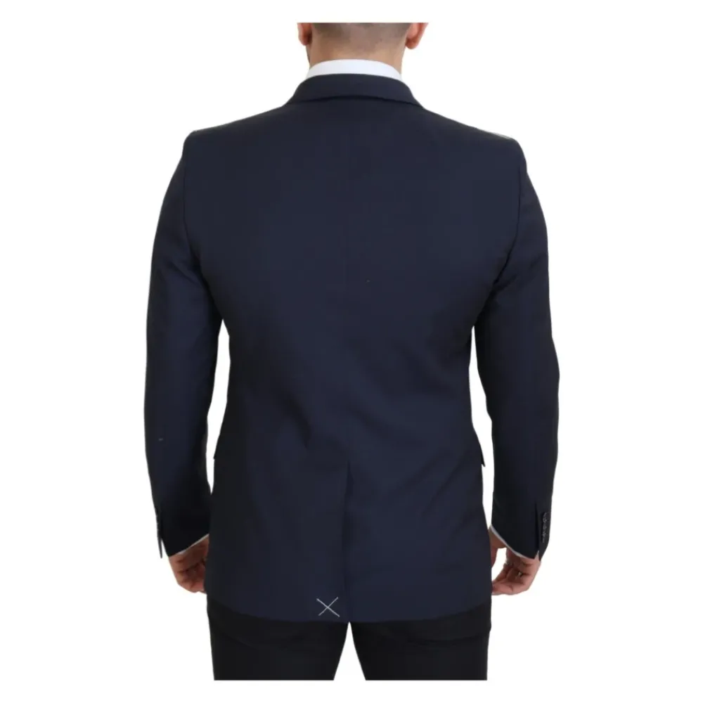 Heren Dolce & Gabbana Donkere Wol Single Breasted Blazer