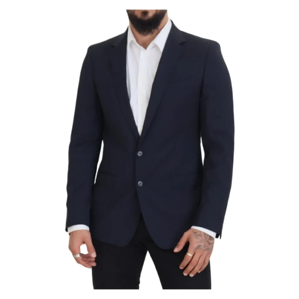 Heren Dolce & Gabbana Donkere Wol Single Breasted Blazer