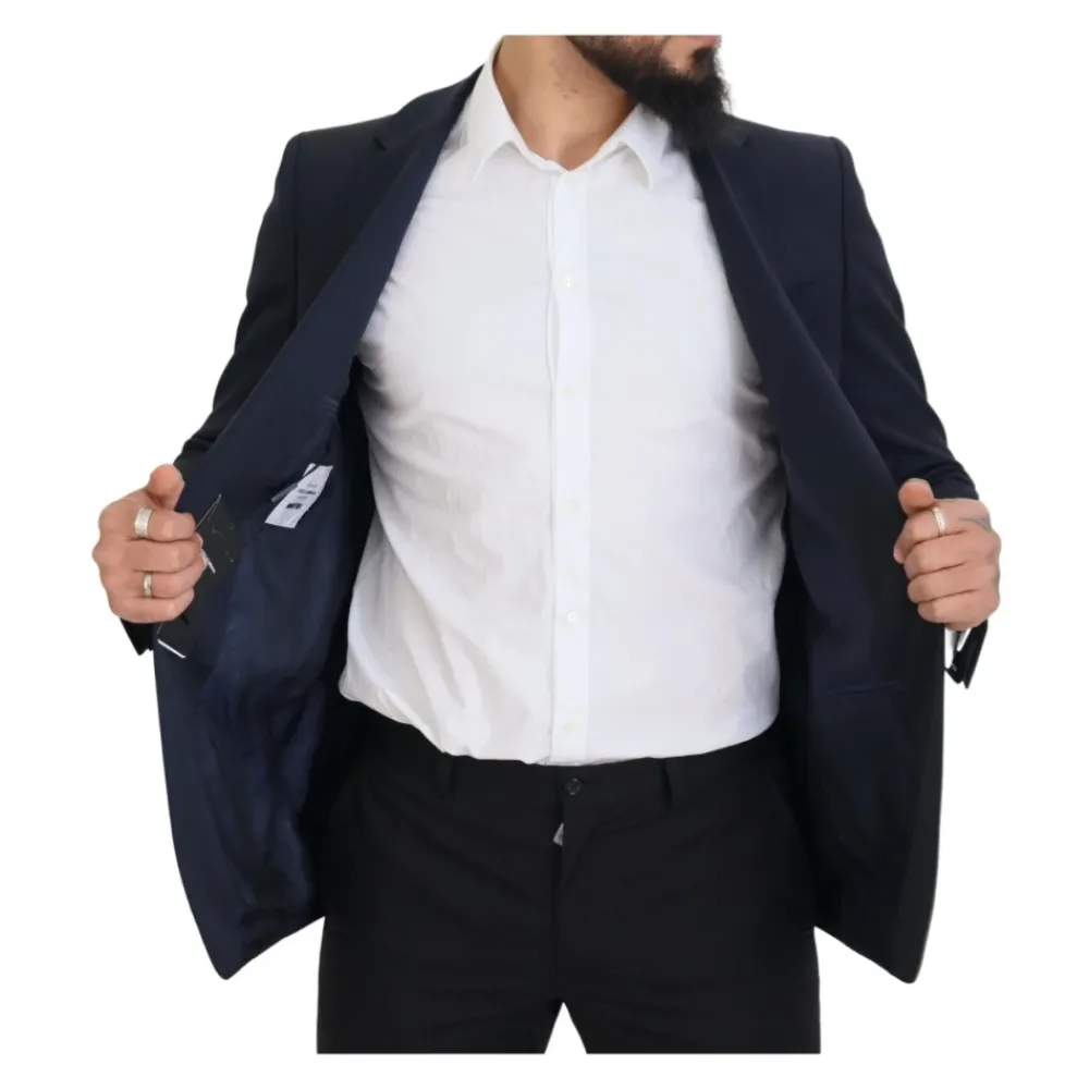 Heren Dolce & Gabbana Donkere Wol Single Breasted Blazer