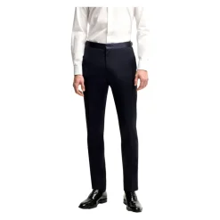 Heren Hugo Kostuums^Donkere Zijde Afgezette Wollen Smoking