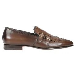 Heren Santoni Donkere Double Monks Strap Schoenen
