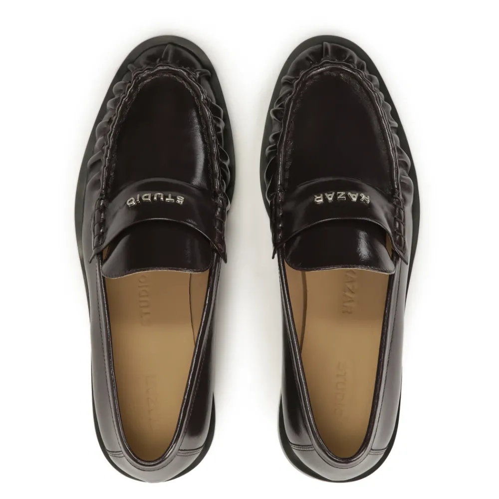 DAMES Kazar Studio Loafers^Donkere halfhoge laarzen met een dwarse streep