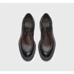 Heren Doucal's Donkere Leren Veterschoenen met Modern Design